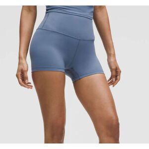 Women Lululemon Align High-Rise Short 4" Washed Denim Size 14 Athleisure Yoga